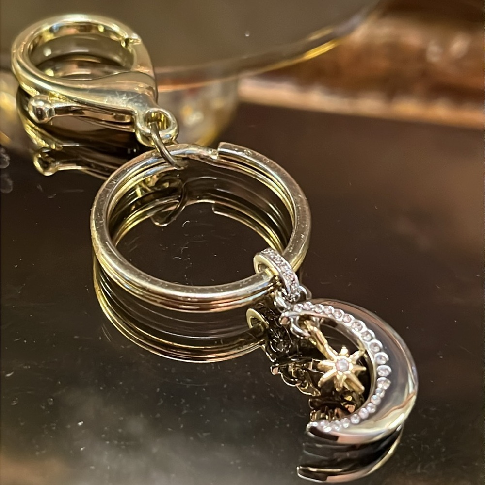 Mixed Metal Sun and Moon Lobster Clasp Key Chain